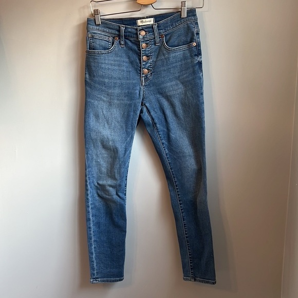 Madewell 9” Mid Rise Skinny Crop Jeans Dewey Light Wash SZ 27 - Picture 4 of 8